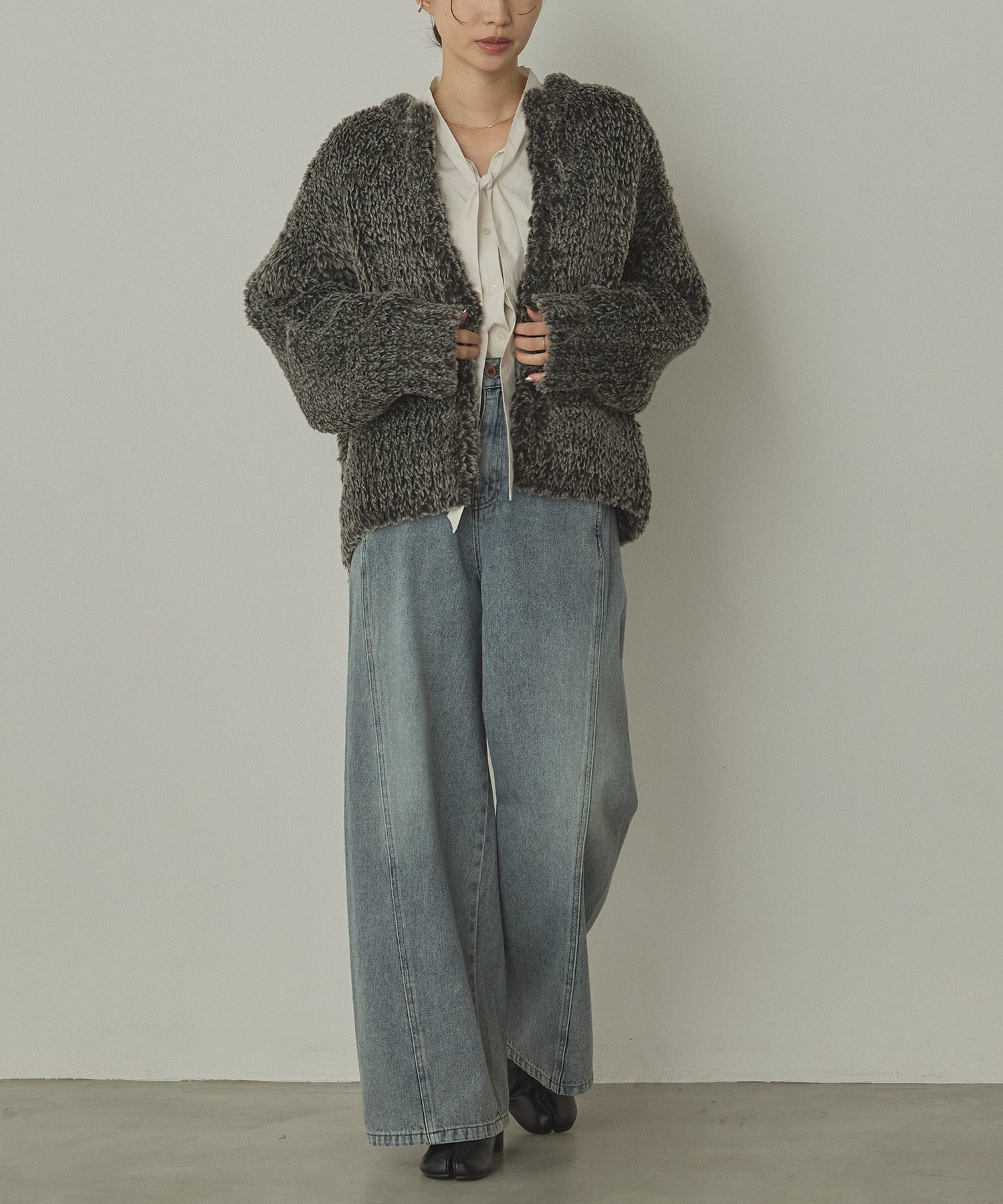 ファー ニットコート