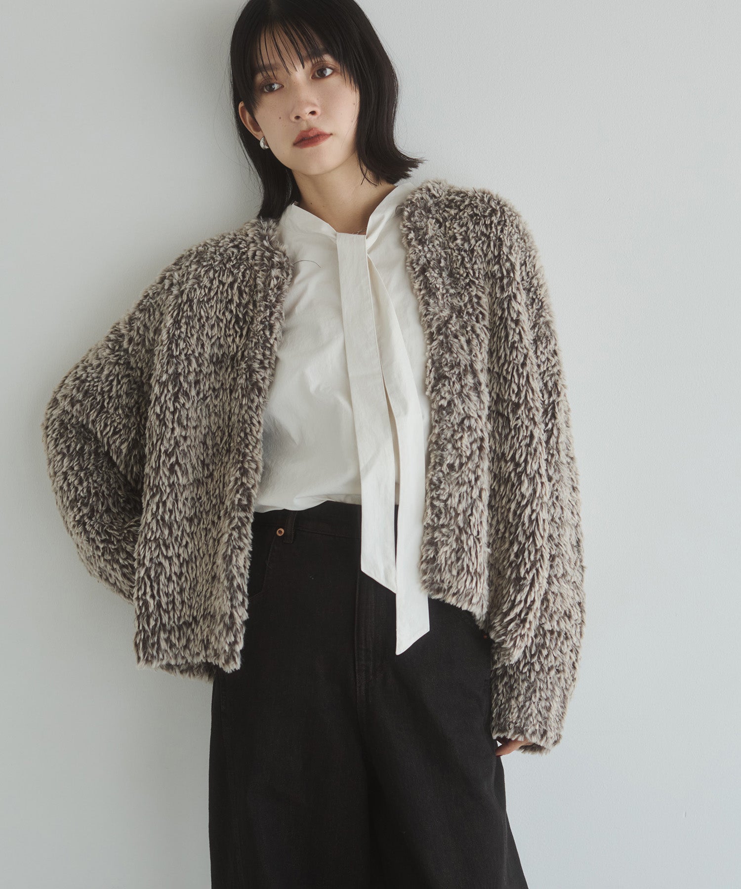 ファー ニットコート