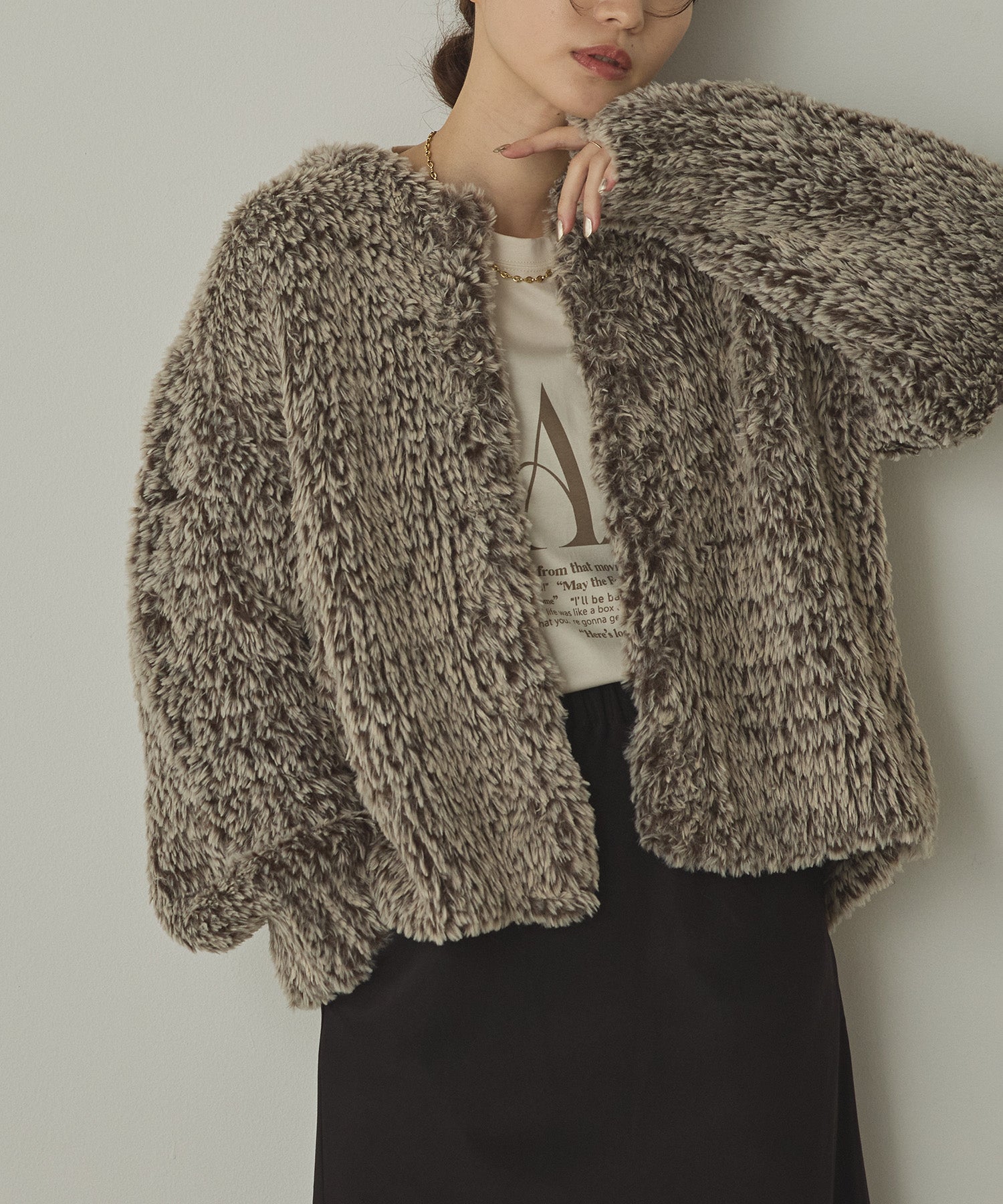 ファー ニットコート