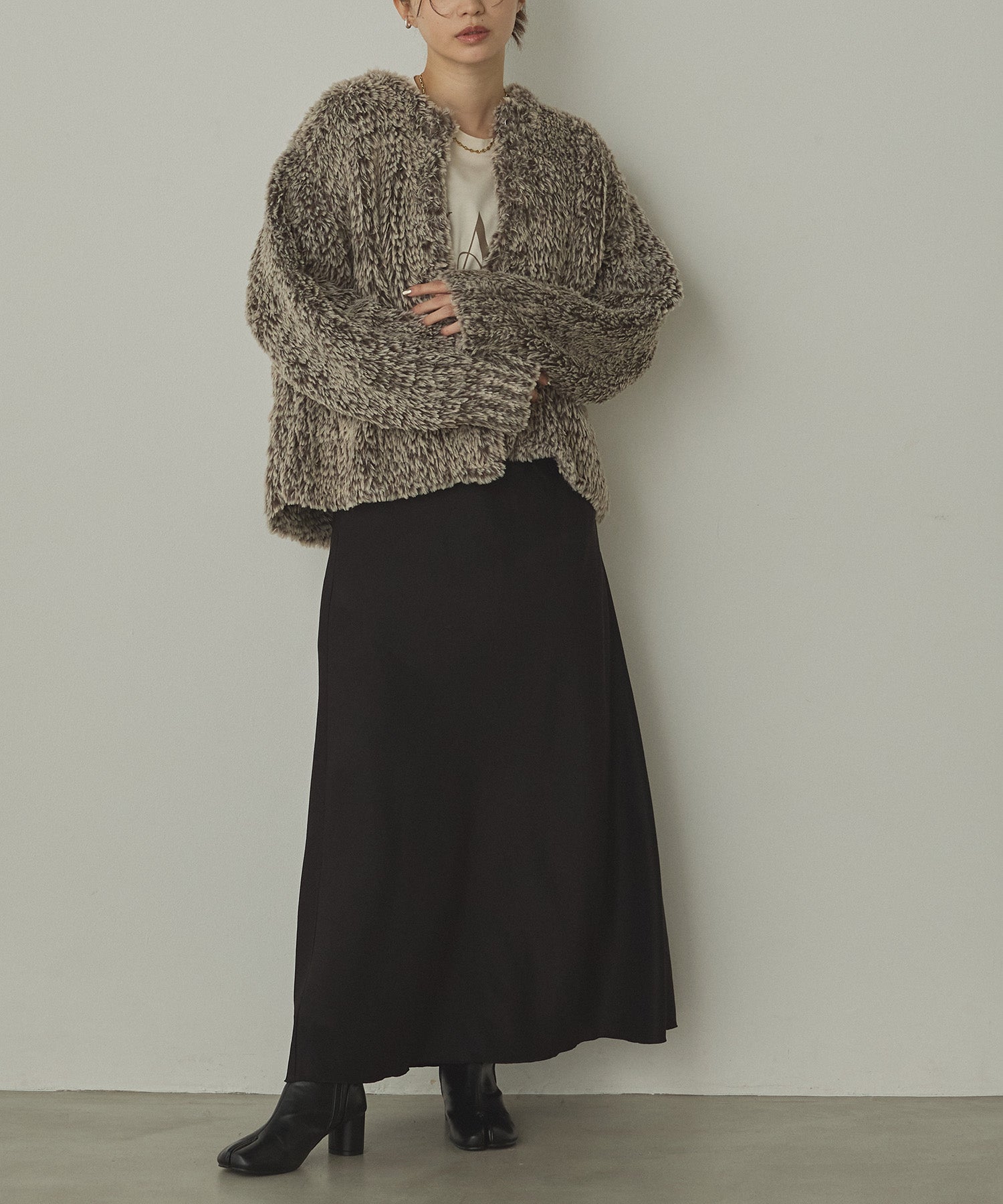 ファー ニットコート