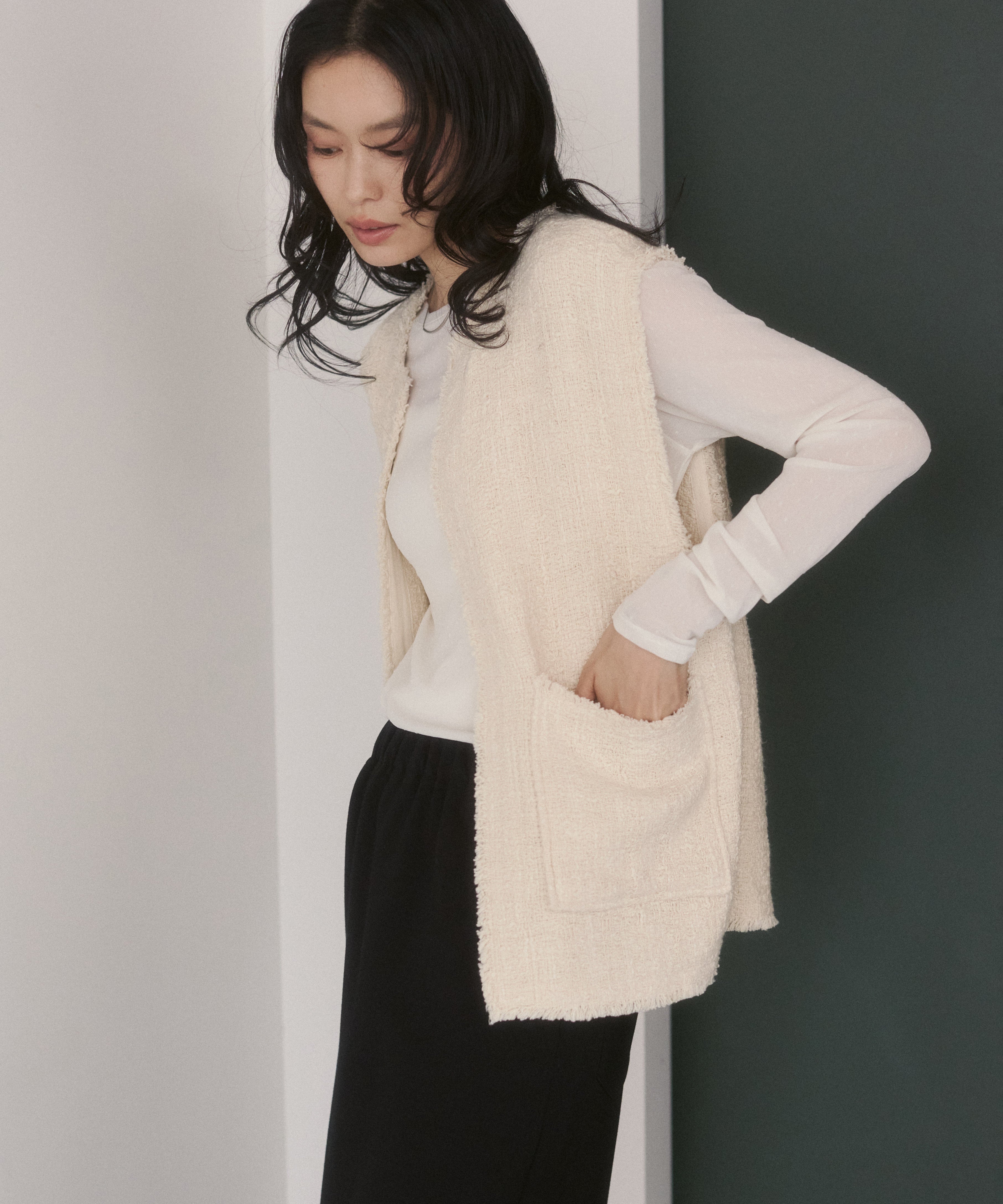 HEAVY SLUB TWEED VEST