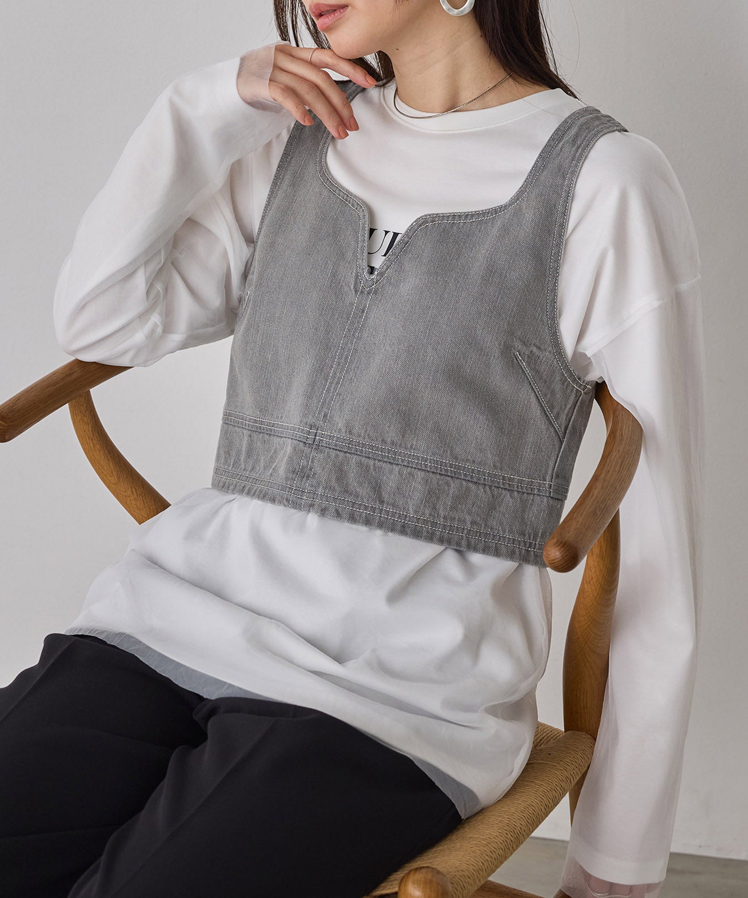 WEB限定/別注】スラブデニム ビスチェ