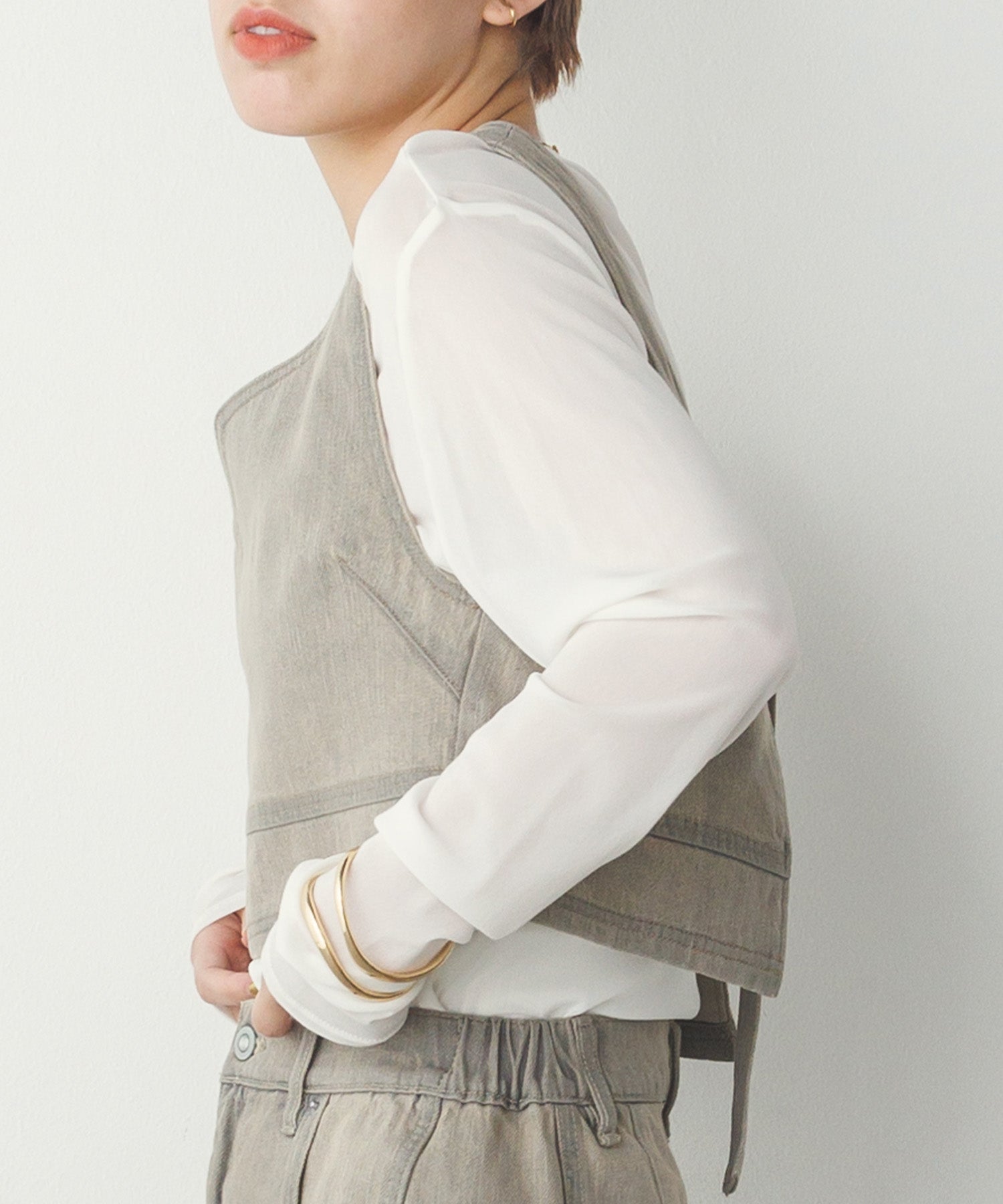 スラブデニム ビスチェ