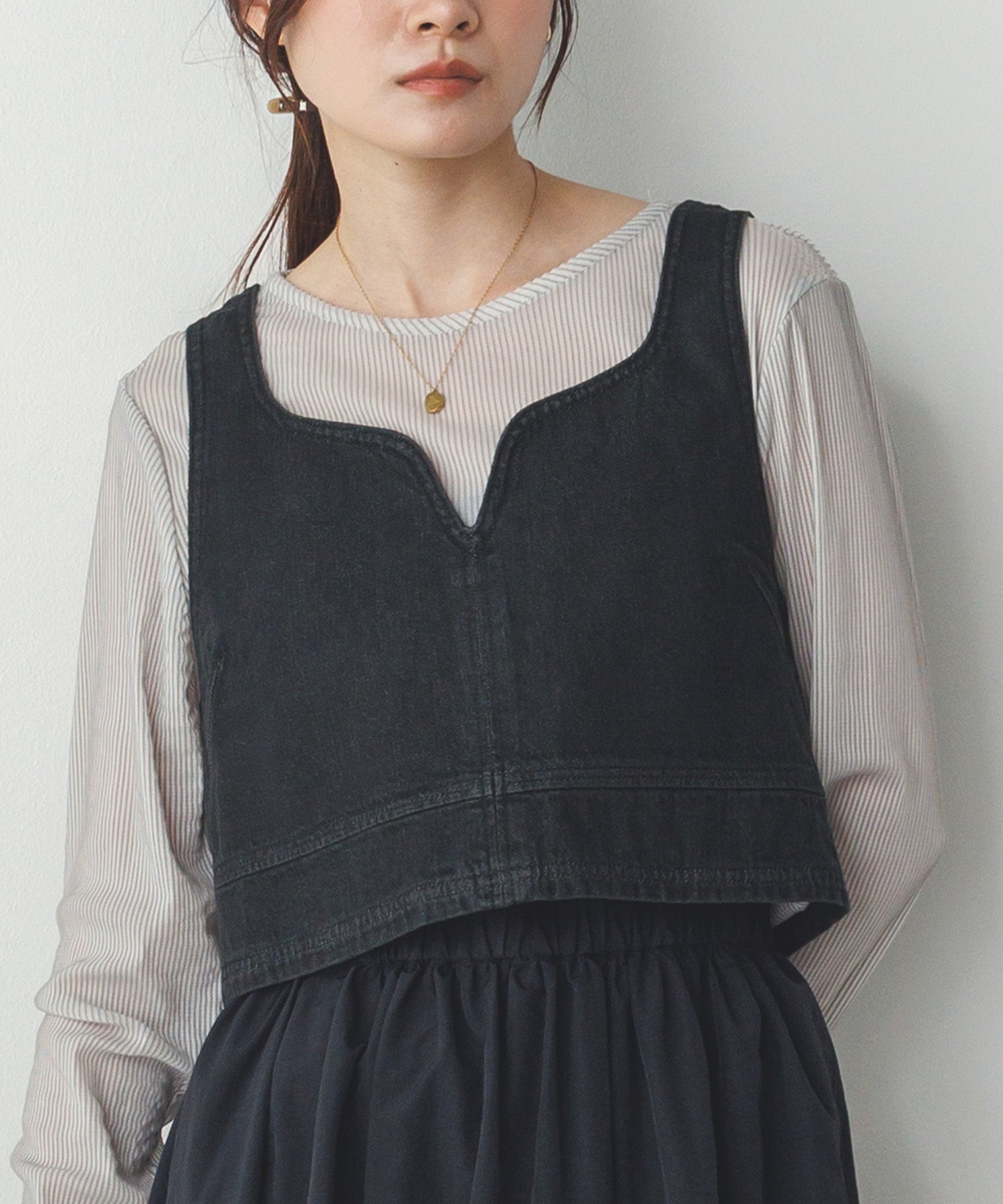 スラブデニム ビスチェ