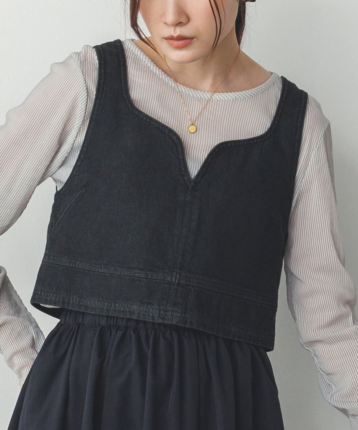 スラブデニム ビスチェ