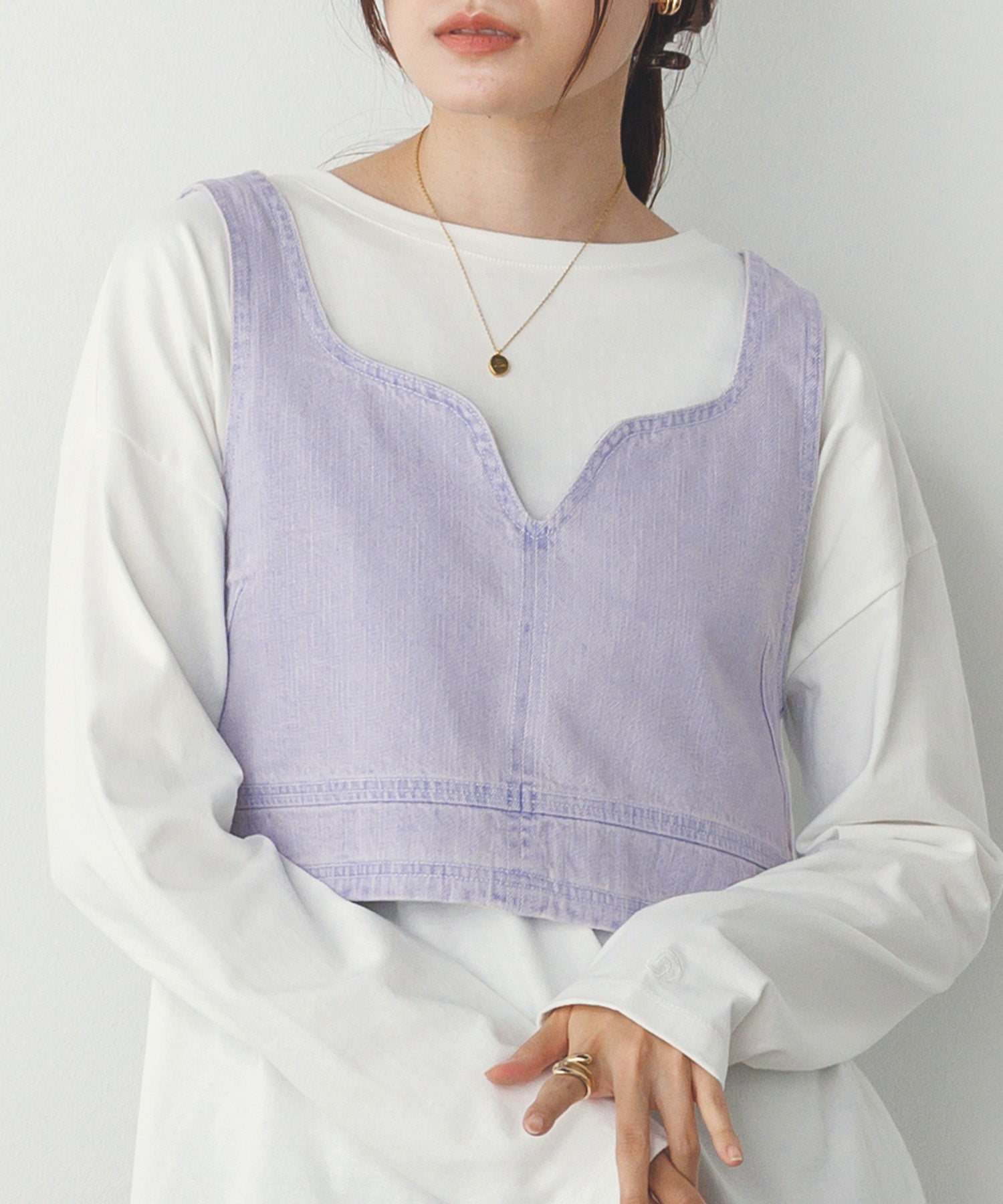 スラブデニム ビスチェ