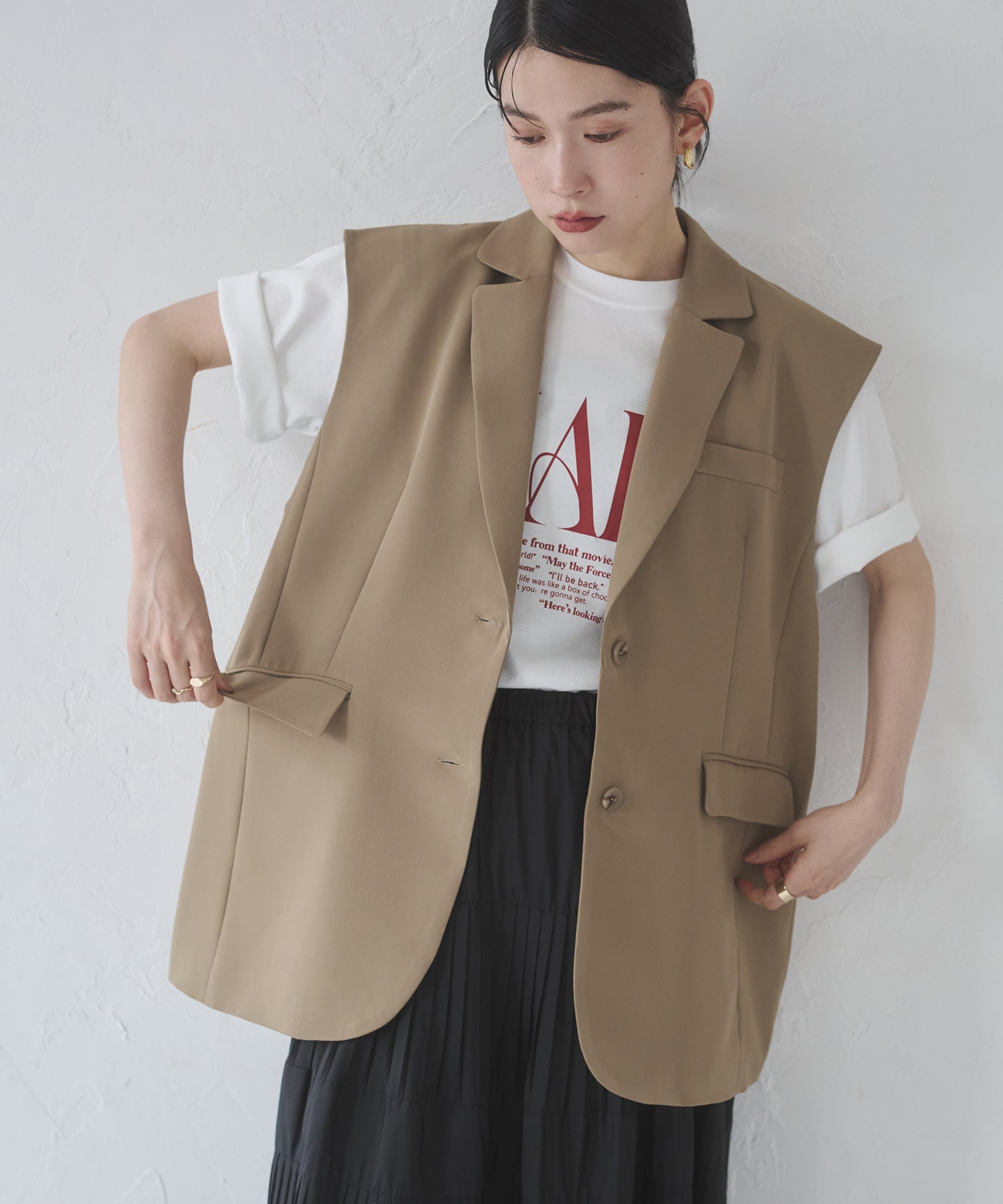 POLY TWILL BACK FASTENER VEST