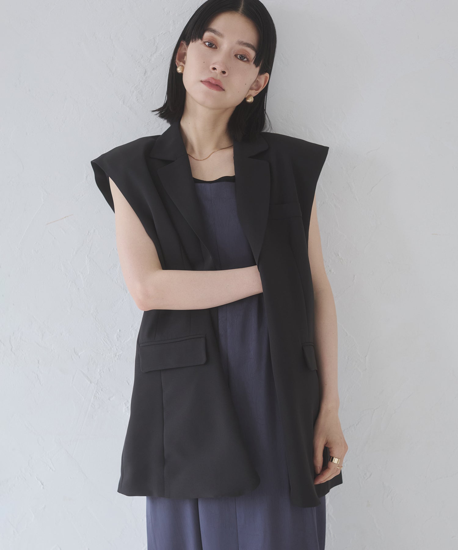 POLY TWILL BACK FASTENER VEST