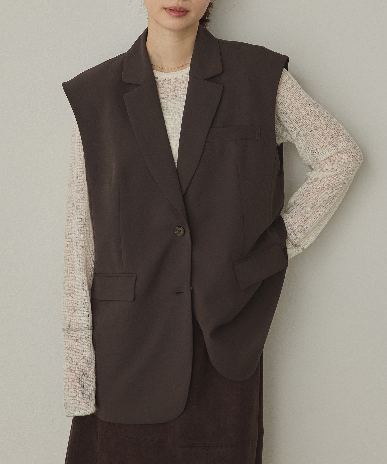 POLY TWILL BACK FASTENER VEST