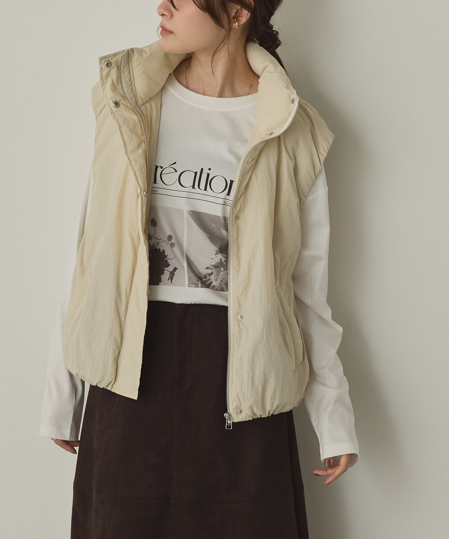 薄中綿 バルーンベスト