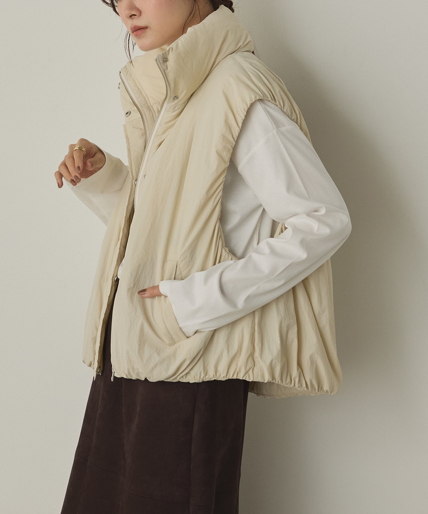 薄中綿 バルーンベスト