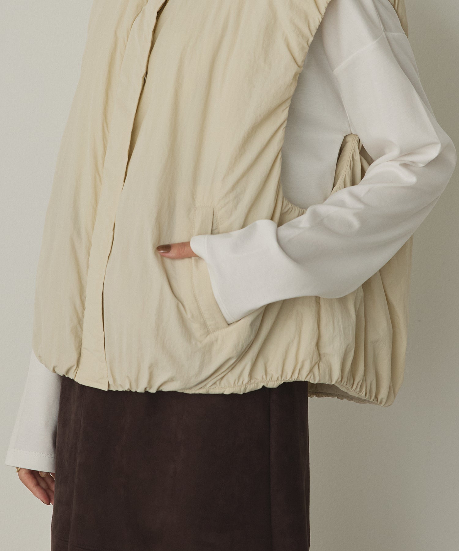 薄中綿 バルーンベスト