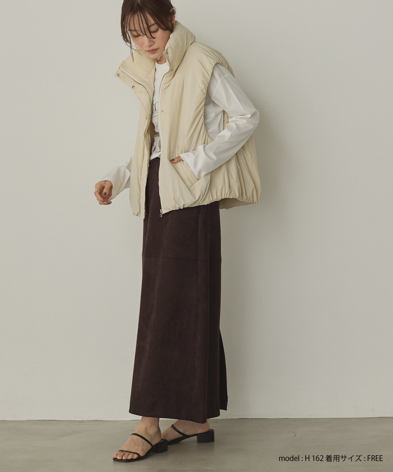 薄中綿 バルーンベスト