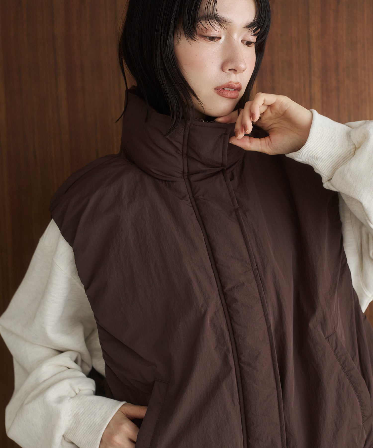 薄中綿 バルーンベスト