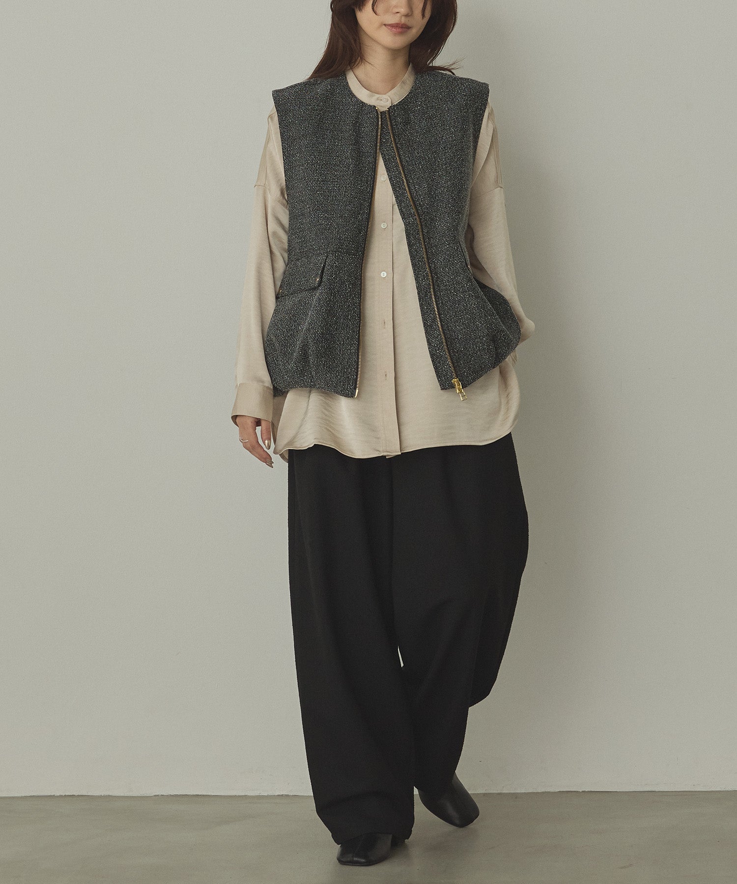 TWEED BALLOON VEST