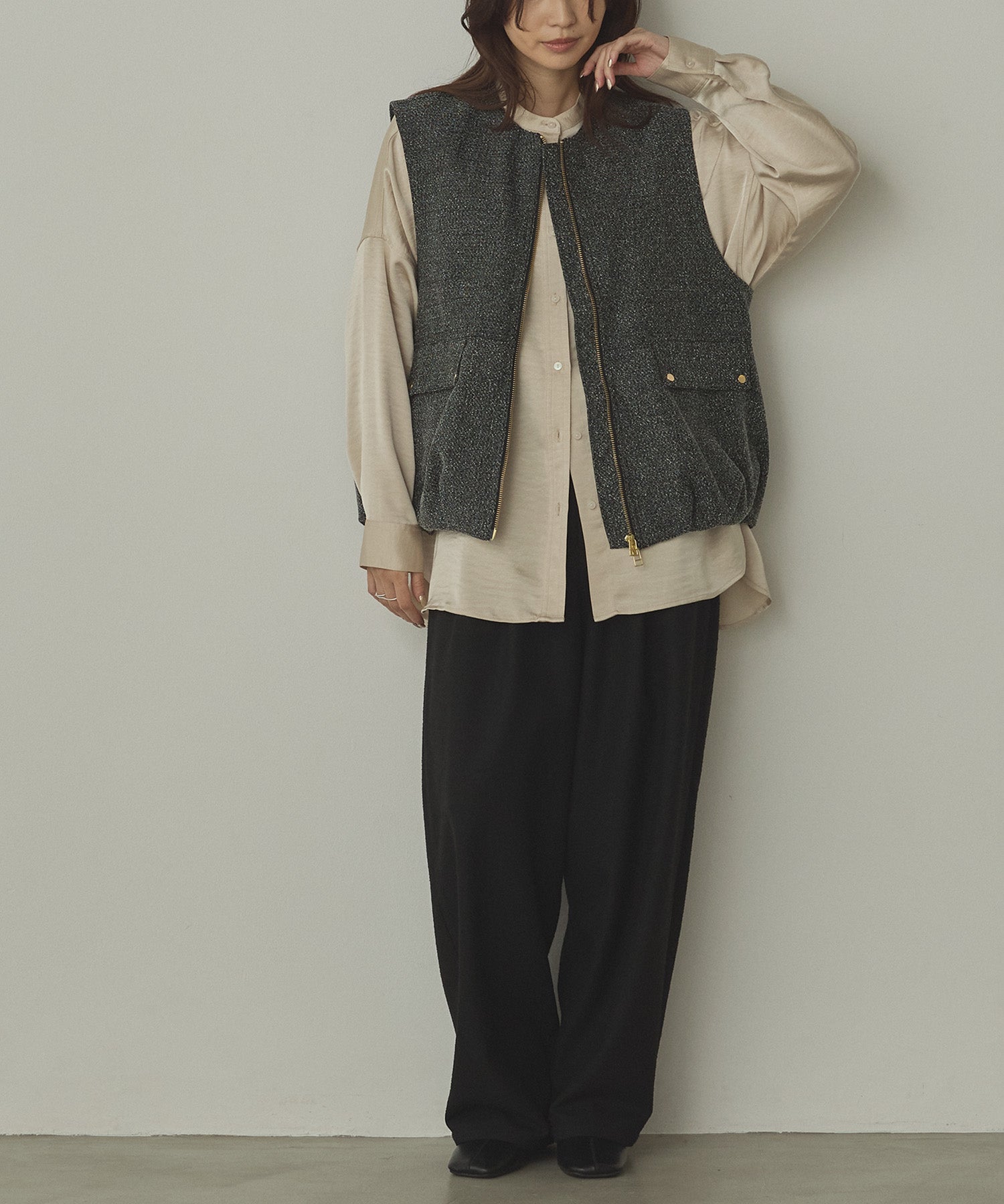 TWEED BALLOON VEST