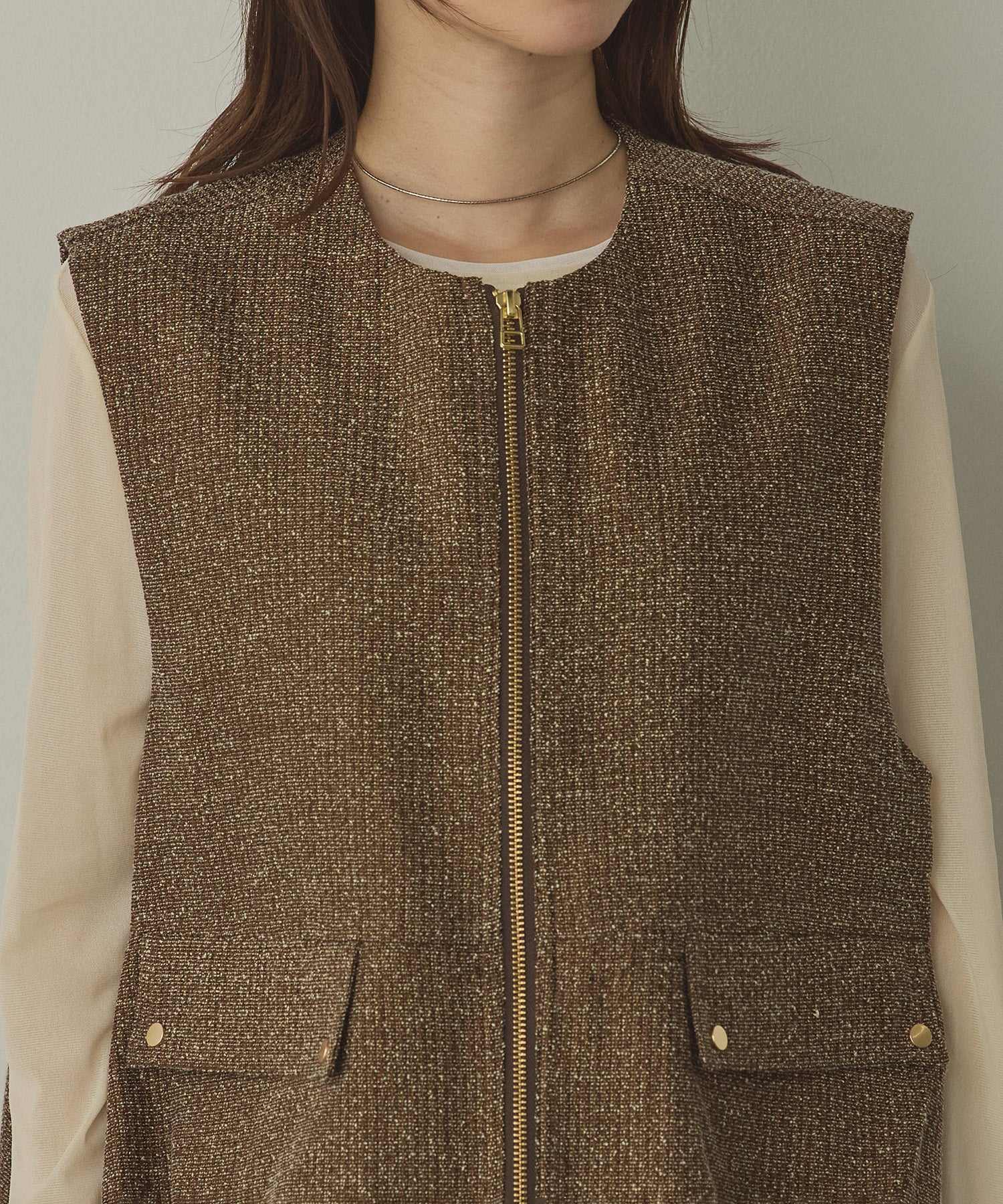 TWEED BALLOON VEST