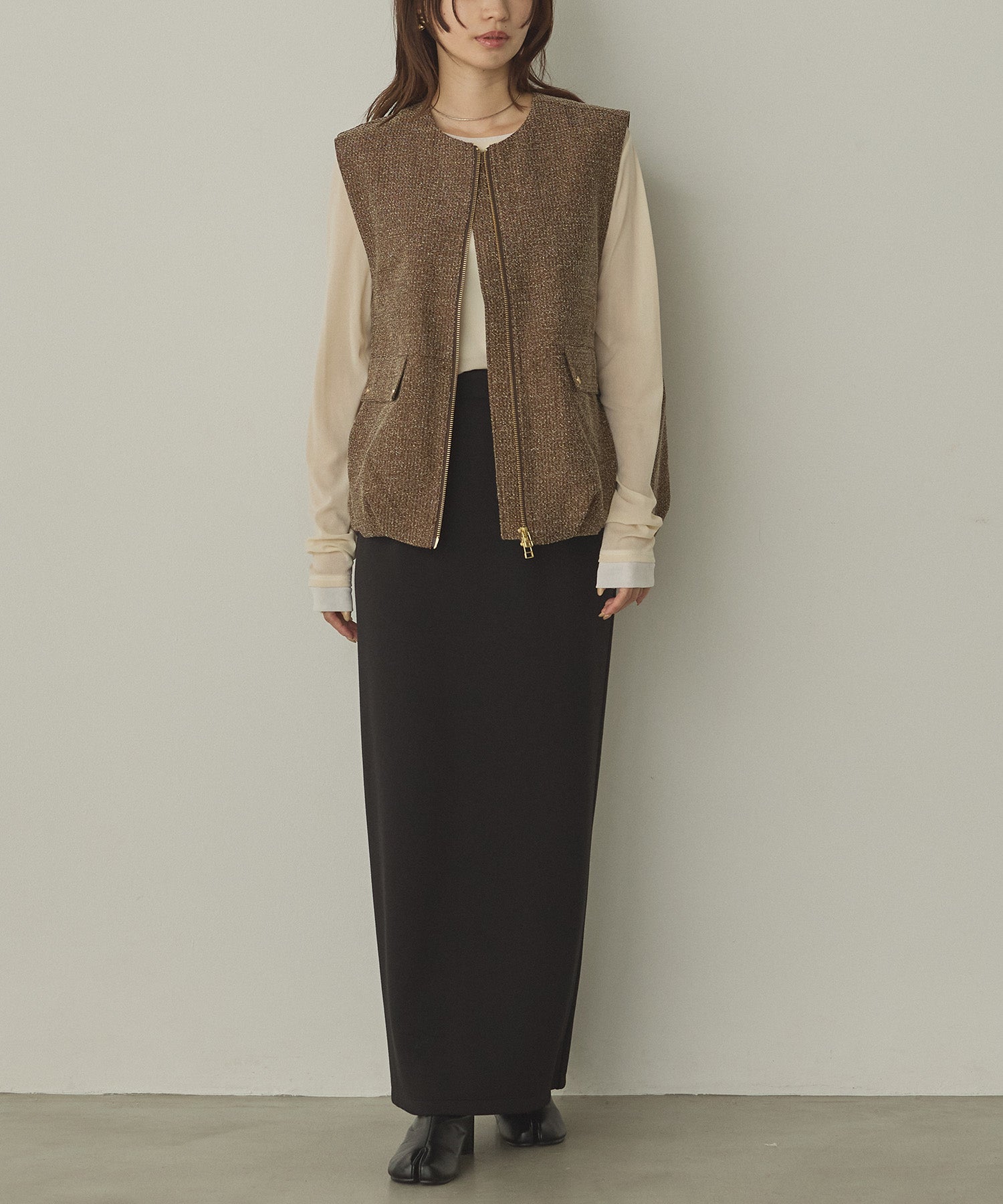 TWEED BALLOON VEST