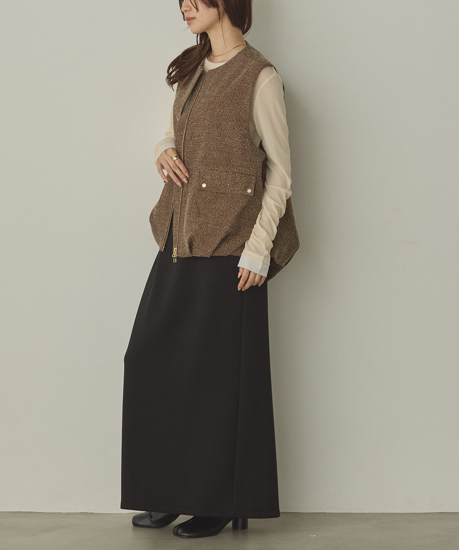TWEED BALLOON VEST