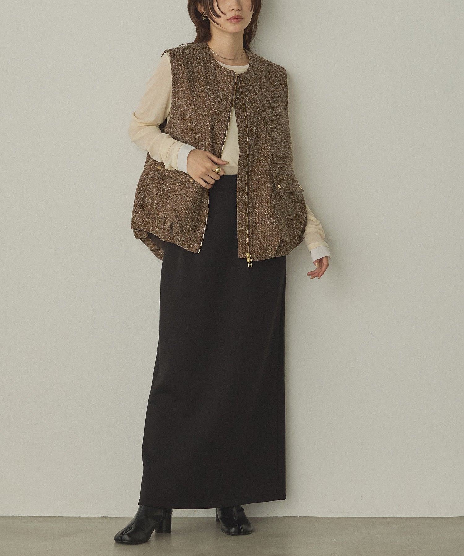 TWEED BALLOON VEST