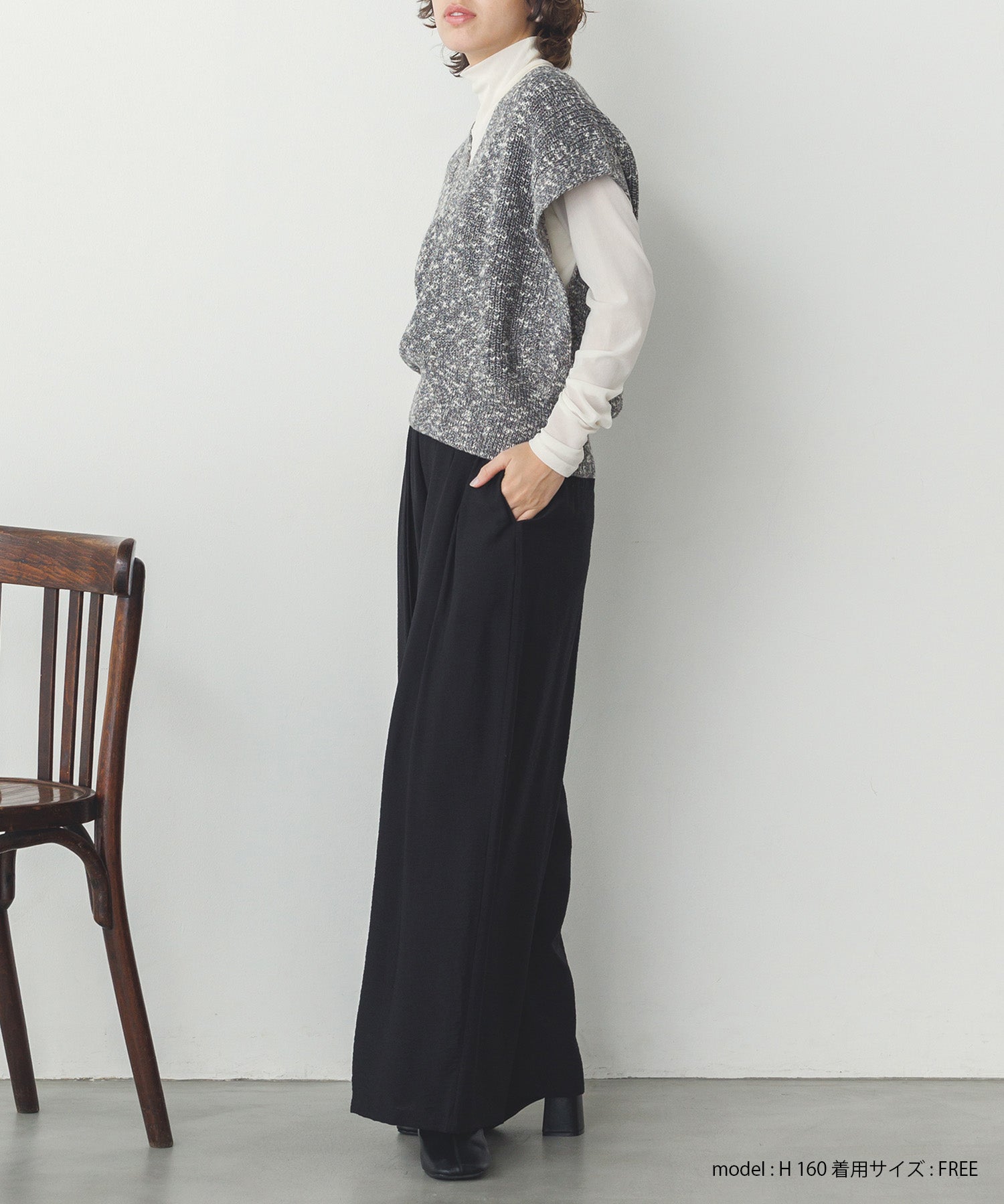 ミックスヤーン ショートニットベスト