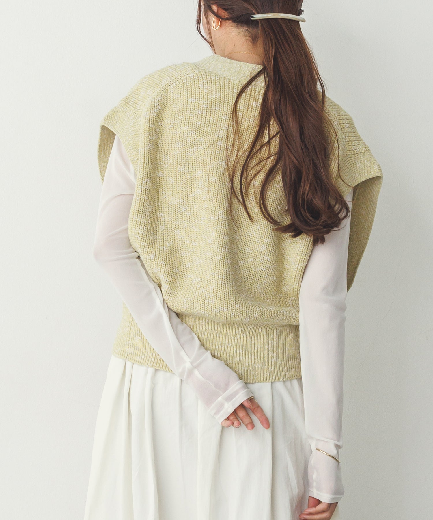 ミックスヤーン ショートニットベスト