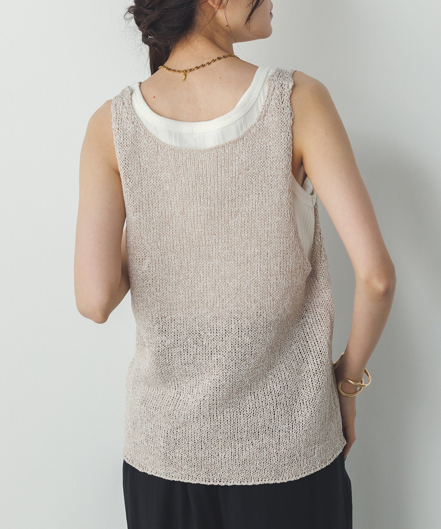 ペーパーヤーン オーバーニットタンク