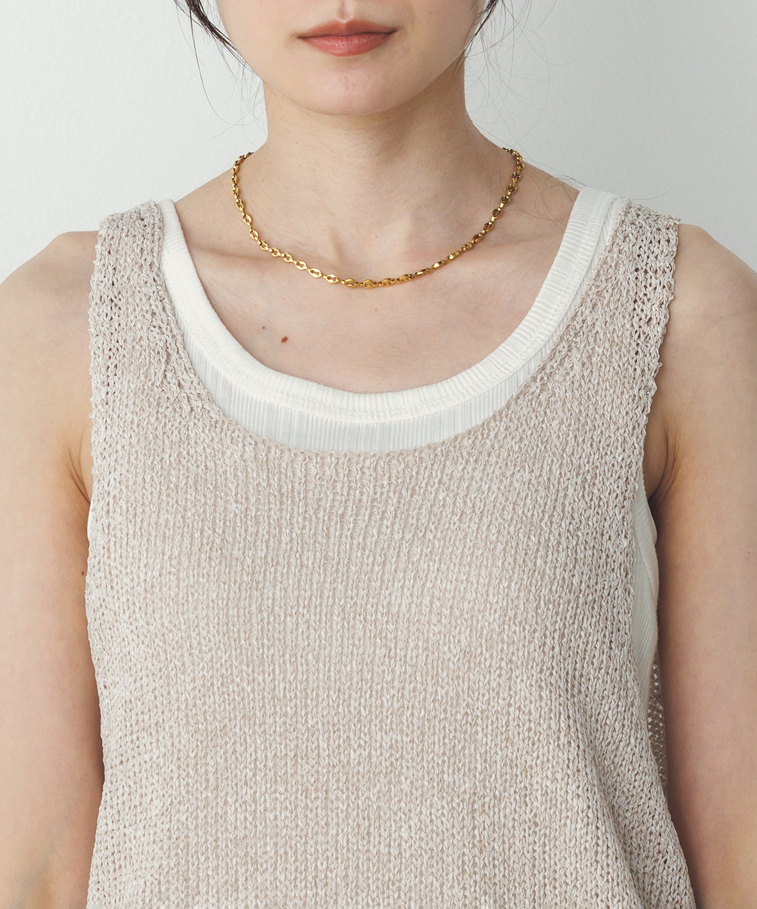 ペーパーヤーン オーバーニットタンク