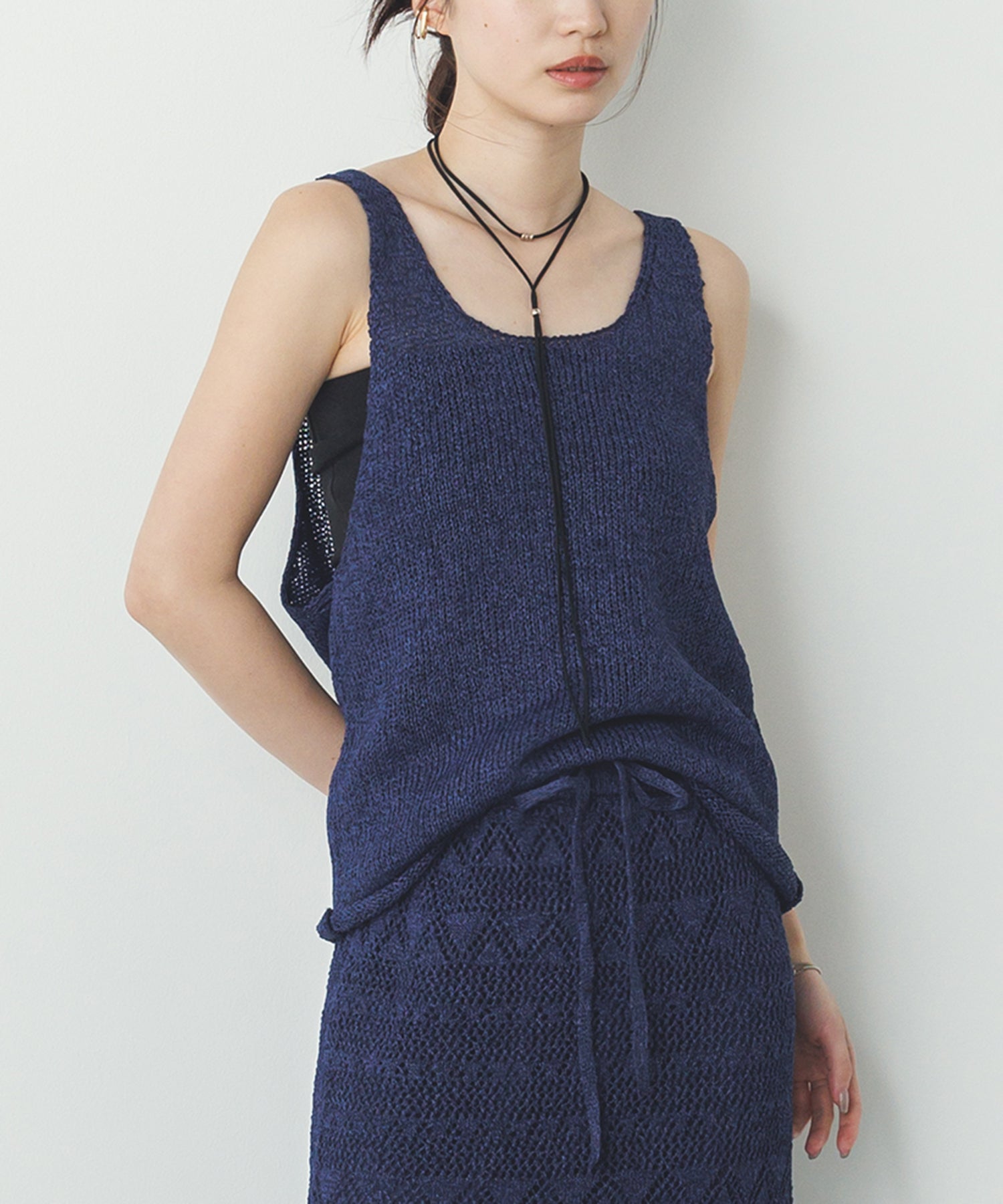 ペーパーヤーン オーバーニットタンク