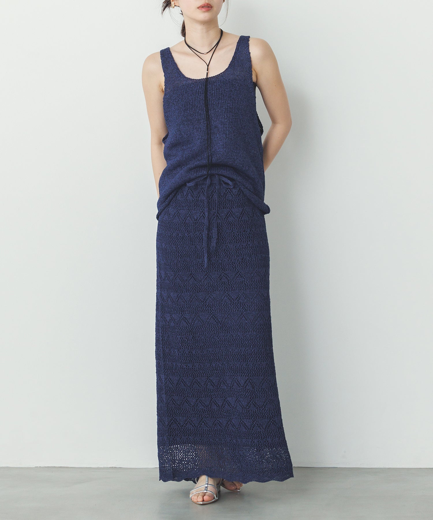 ペーパーヤーン オーバーニットタンク