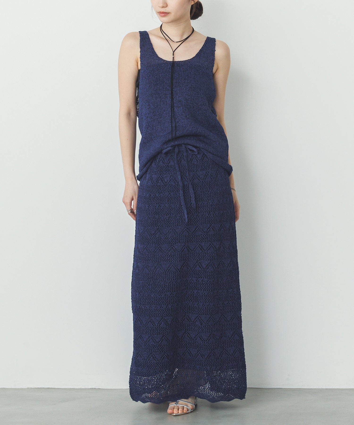 ペーパーヤーン オーバーニットタンク