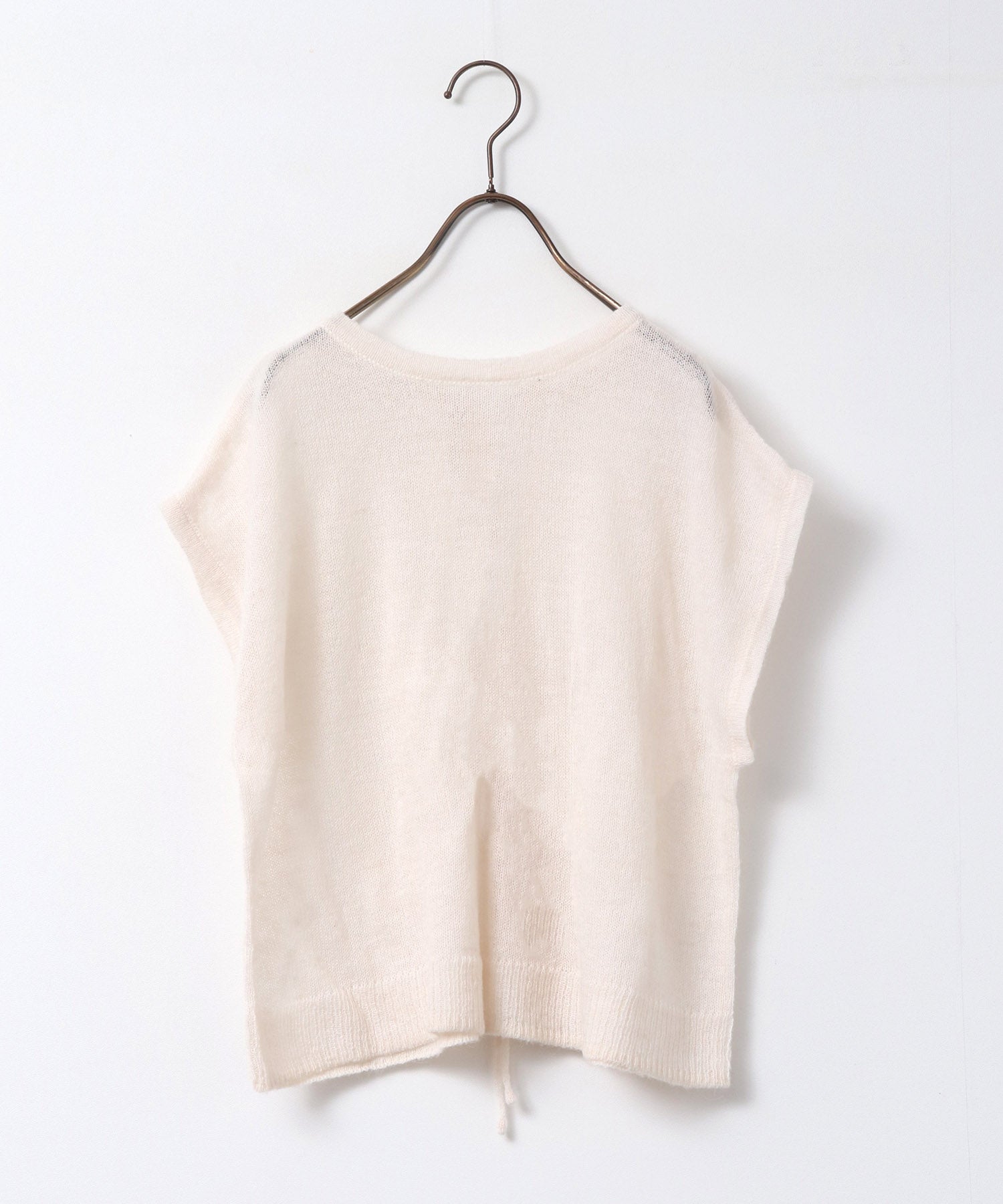 Front and back 2WAY back ribbon sheer knit