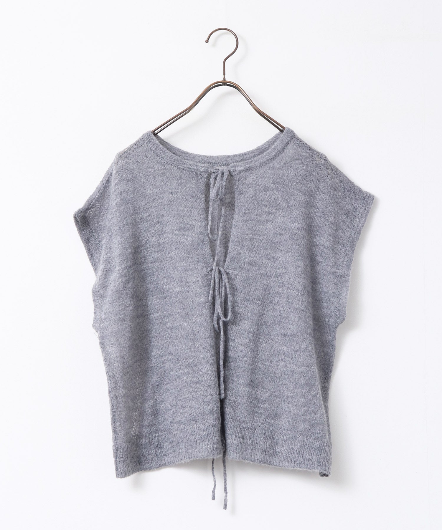 Front and back 2WAY back ribbon sheer knit