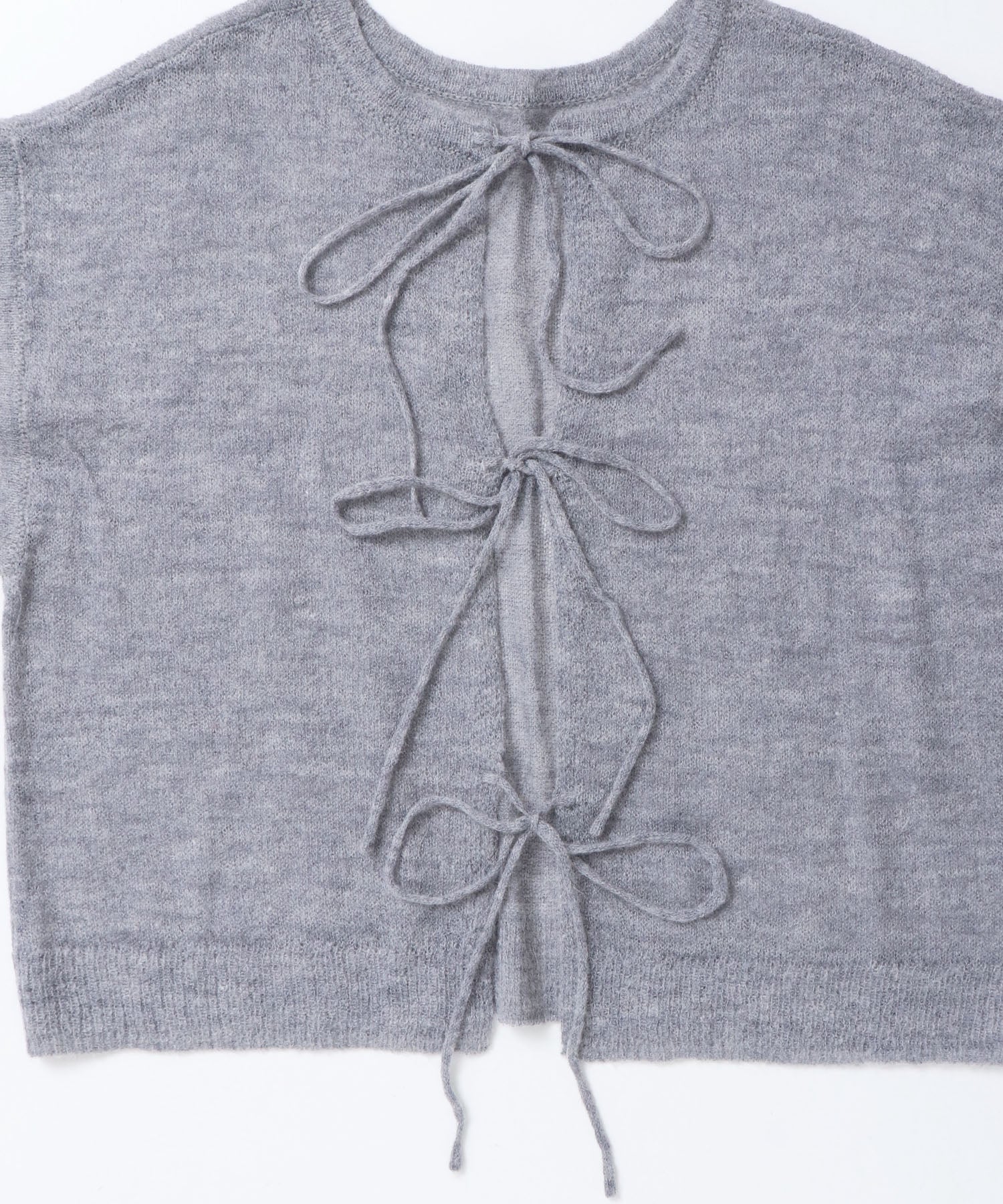 Front and back 2WAY back ribbon sheer knit