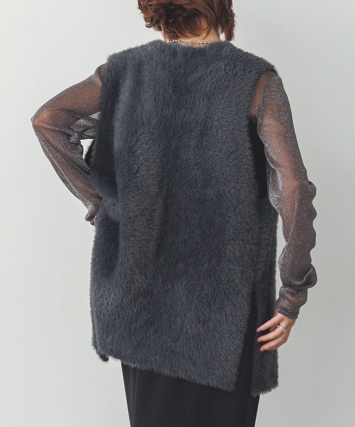 【WEB限定/別注】ダブルフェイスシャギー ミディジレ