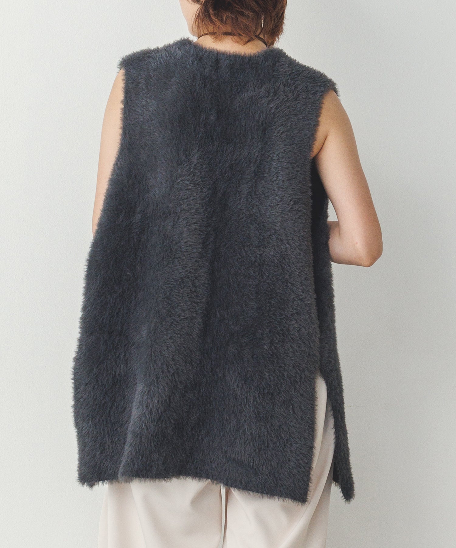 【WEB限定/別注】ダブルフェイスシャギー ミディジレ