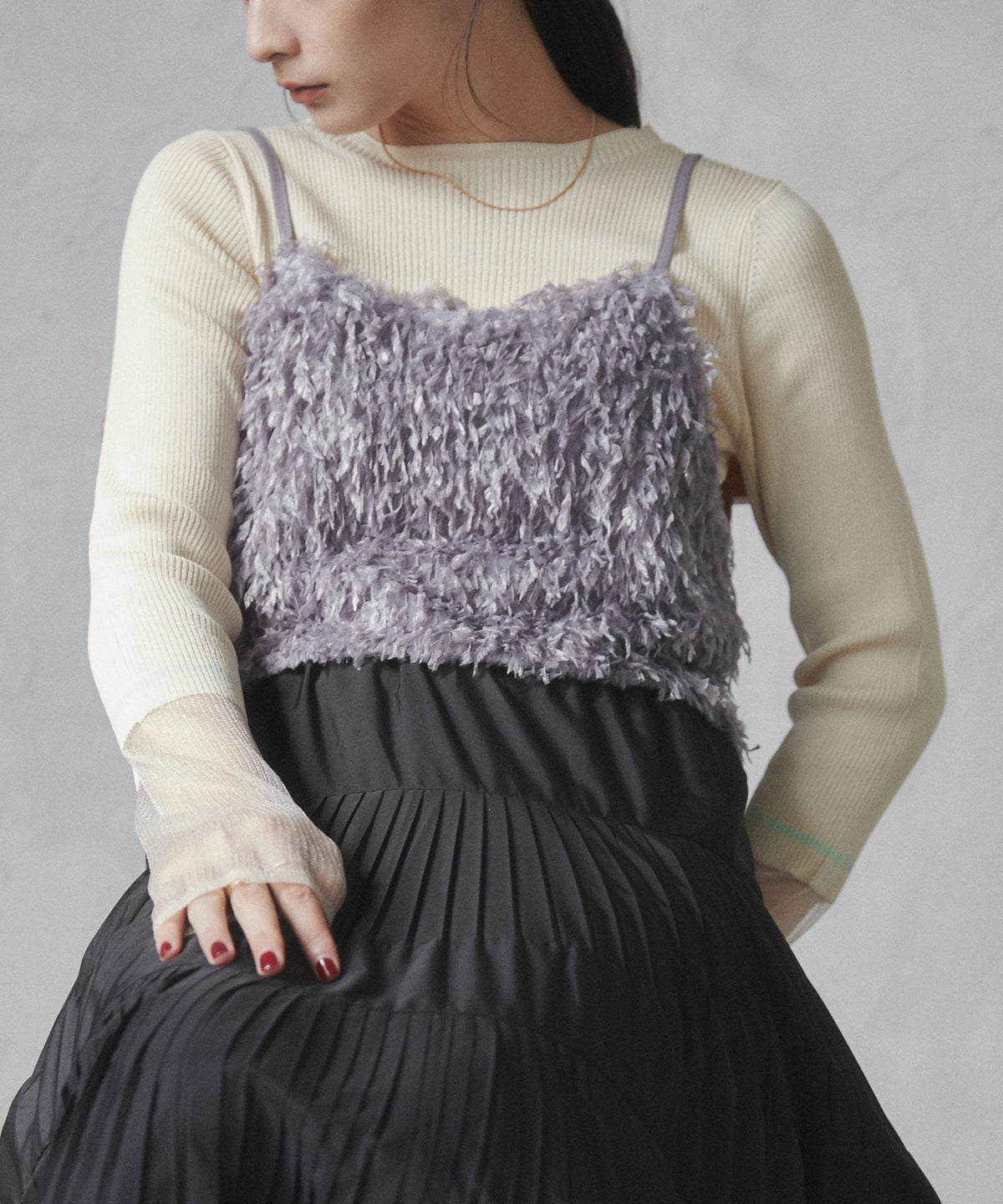 TAPE YARN SHAGGY BUSTIER