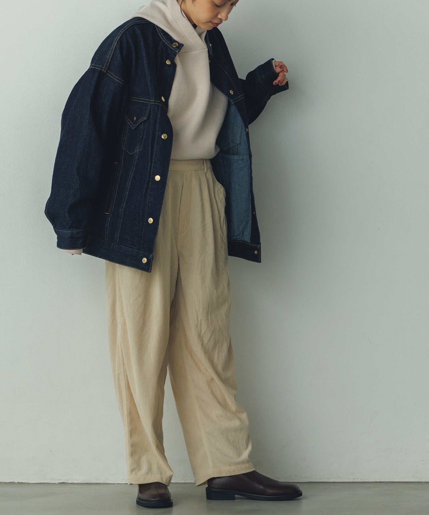 コーデュロイ コクーンパンツ