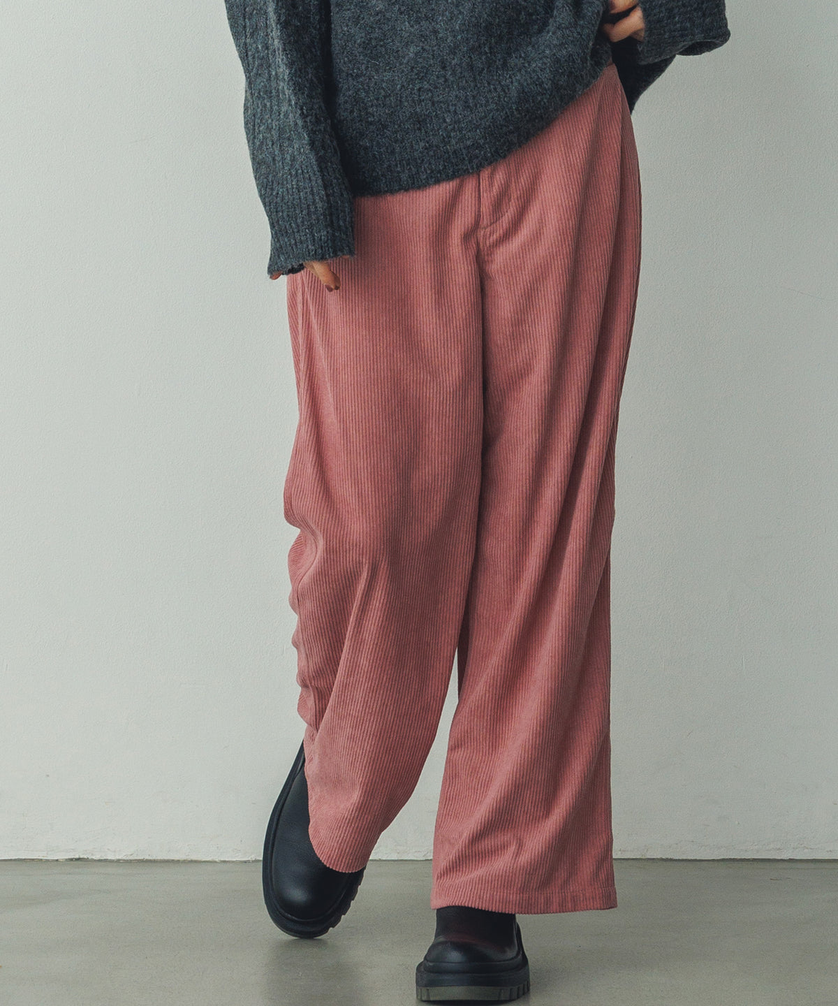 CORDUROY WIDE STRAIGHT PANTS