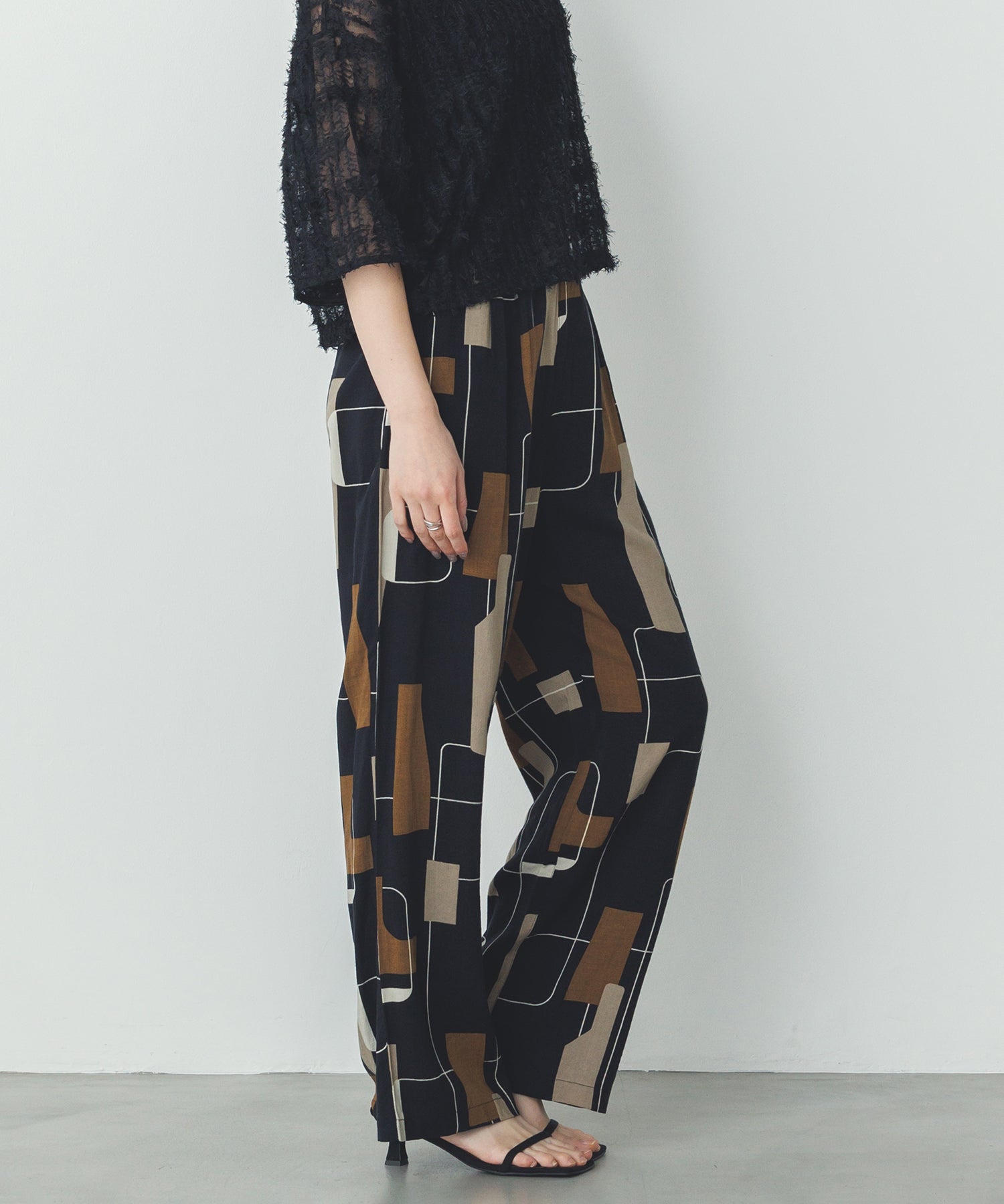 レーヨン スラブプリント イージーパンツ