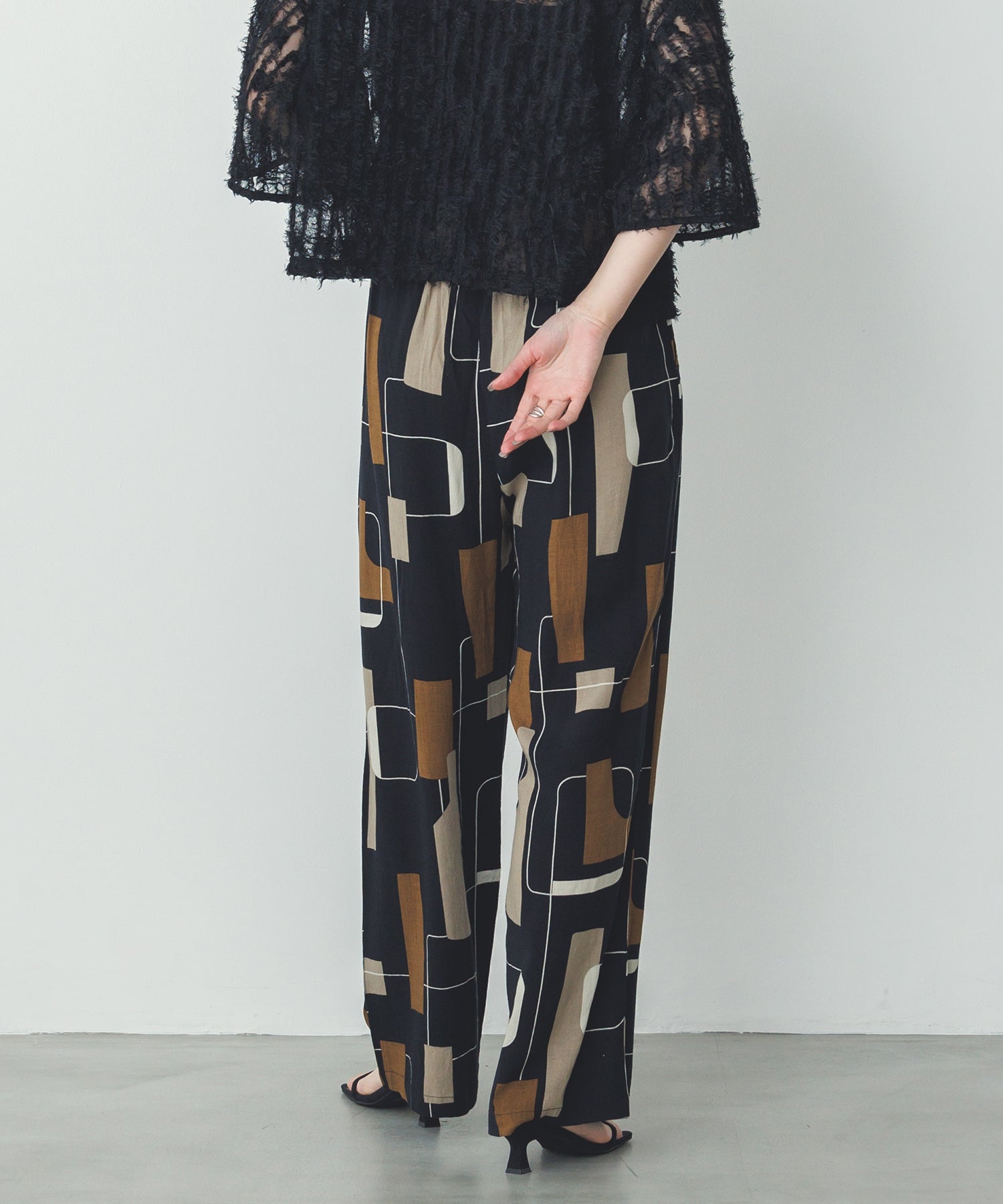 レーヨン スラブプリント イージーパンツ