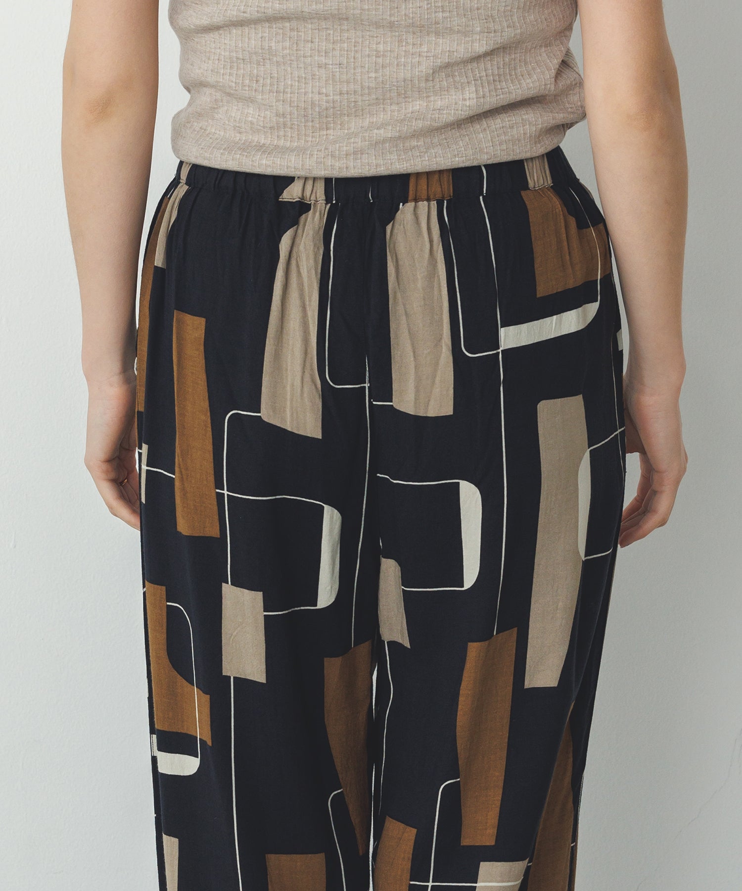 レーヨン スラブプリント イージーパンツ