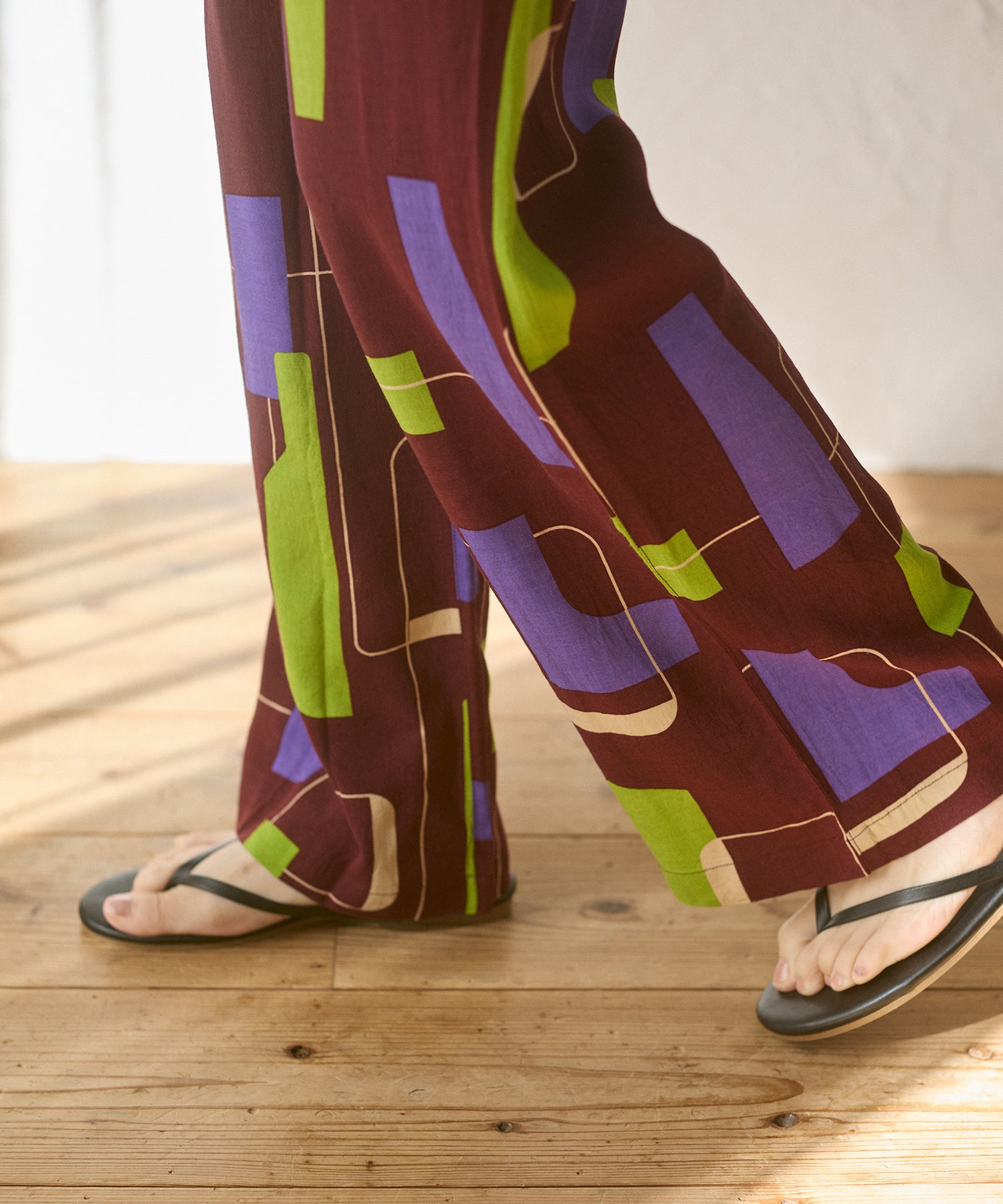 レーヨン スラブプリント イージーパンツ