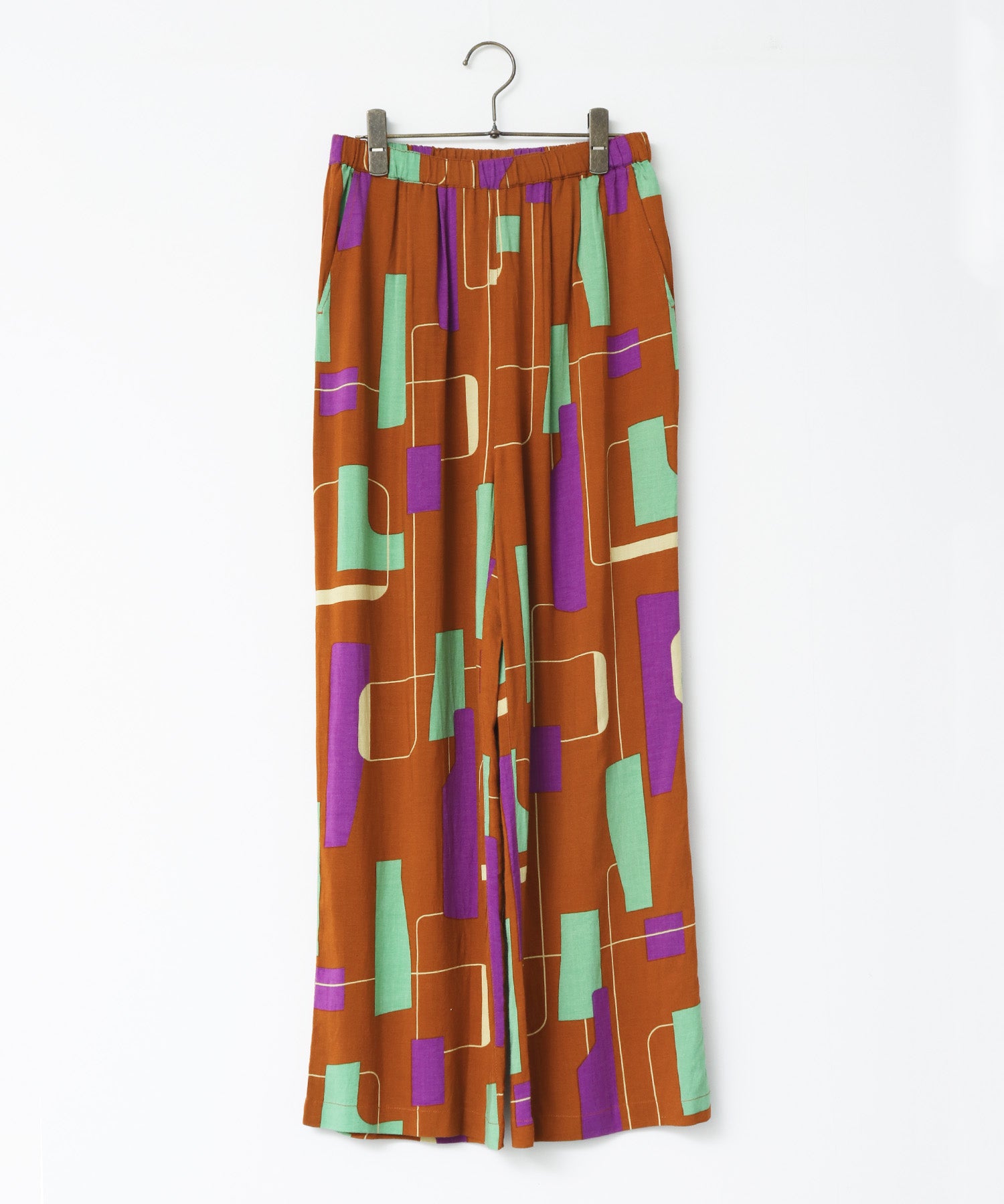 レーヨン スラブプリント イージーパンツ