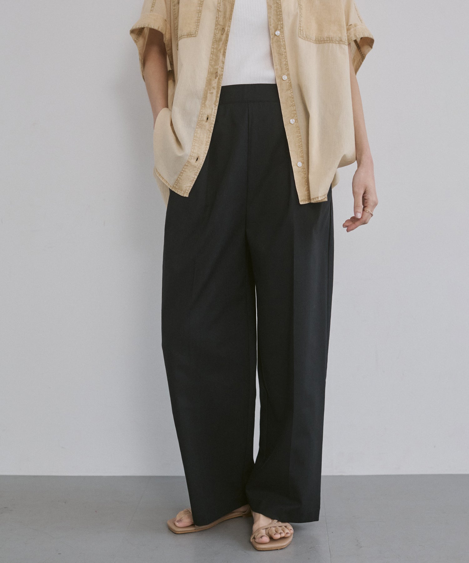 FRENCH LINEN STRAIGHT-LEG PANTS