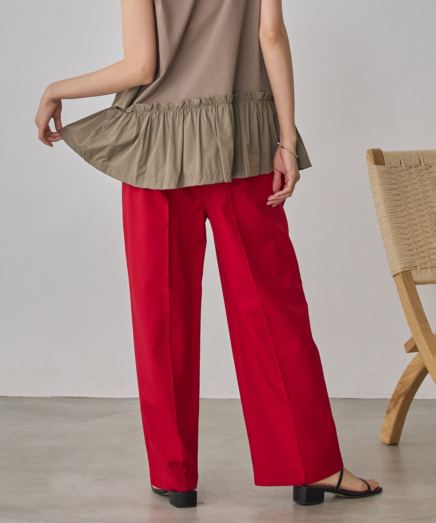 FRENCH LINEN STRAIGHT-LEG PANTS