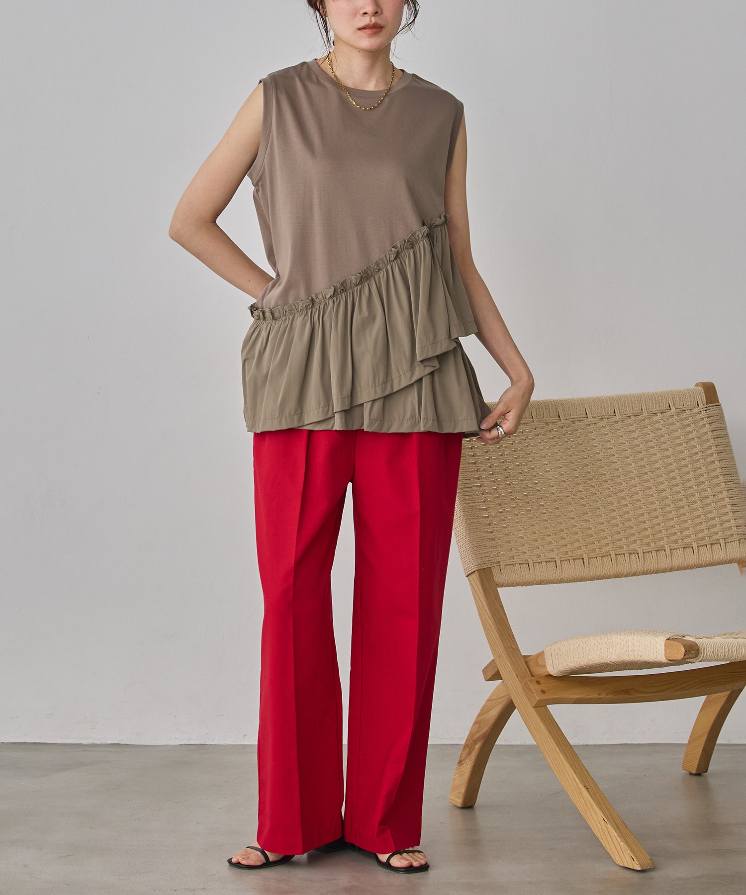 FRENCH LINEN STRAIGHT-LEG PANTS