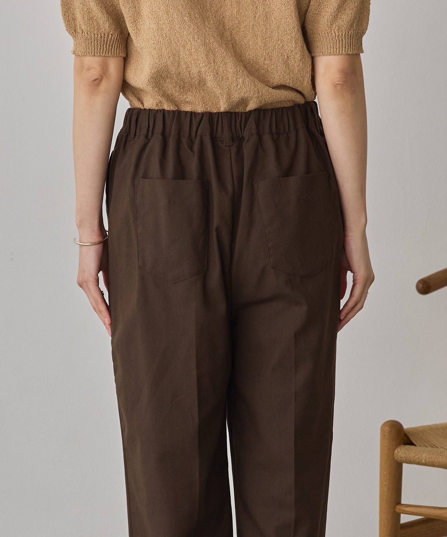 FRENCH LINEN STRAIGHT-LEG PANTS