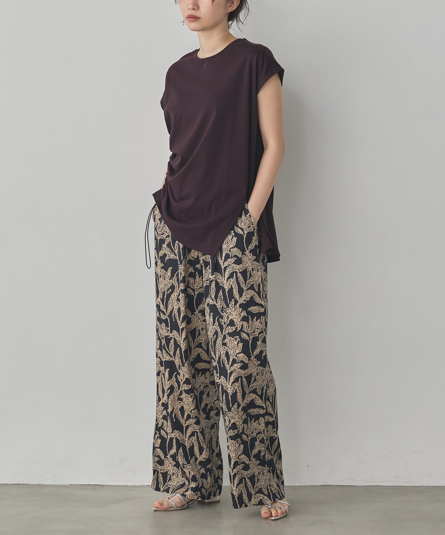 VISCOSE SATIN PRINTED EASY PANTS