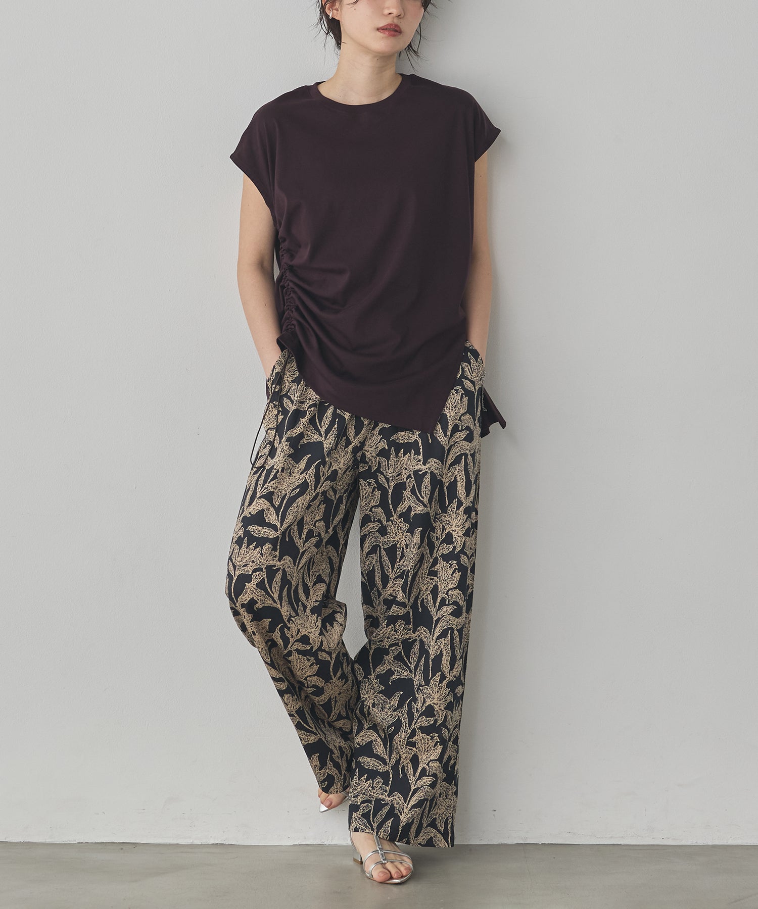 VISCOSE SATIN PRINTED EASY PANTS
